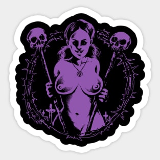 Satanic Babe (purple version) Sticker